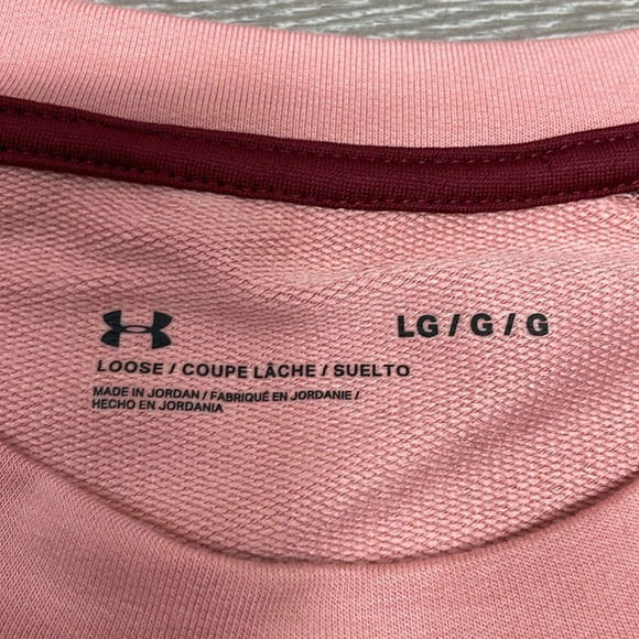 Under Armour Rival Terry Colorblock Crewneck Long Sleeve Loose Fit Top L - Picture 10 of 16